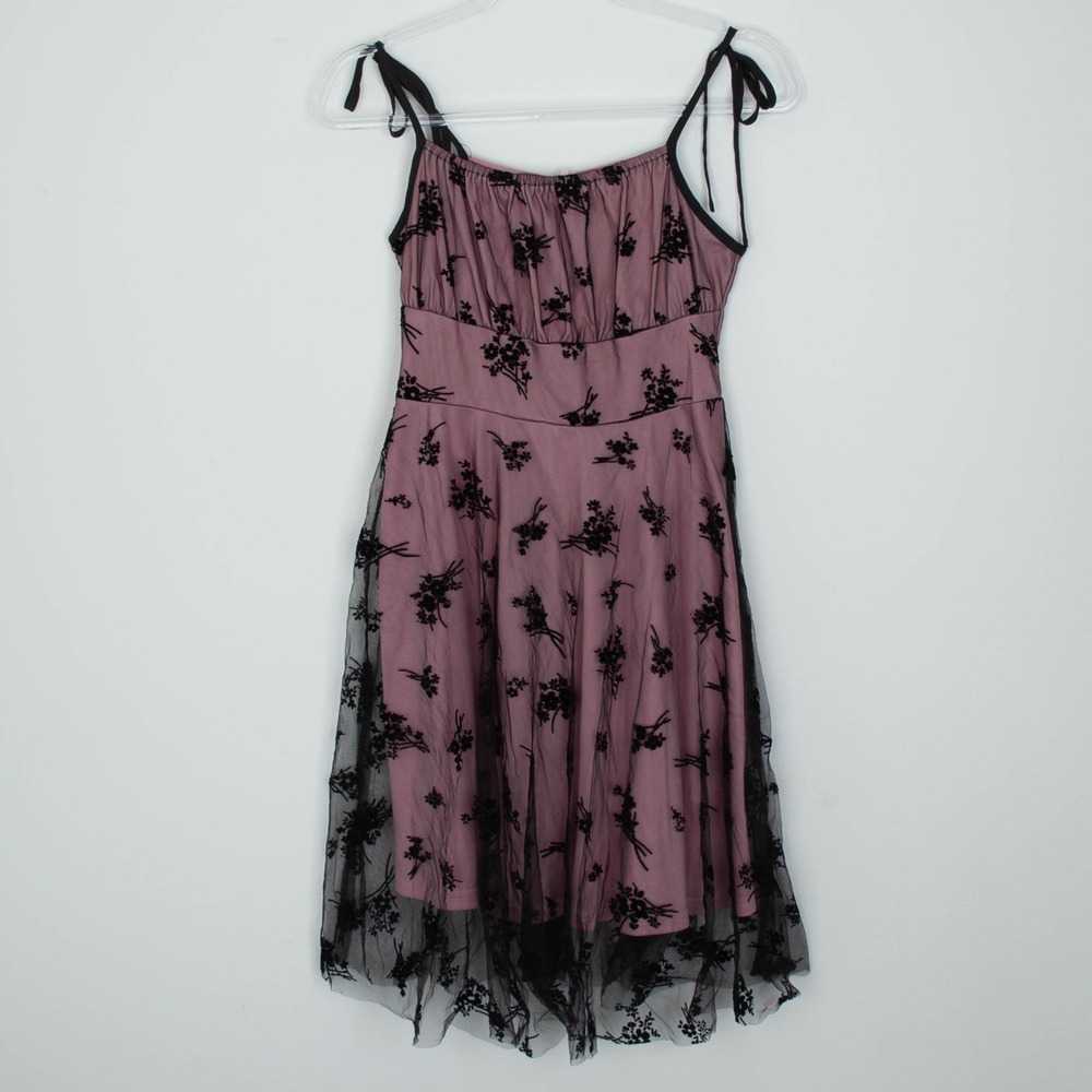 Shein Womens Floral Lace Overlay Milkmaid Dress Size S Whimsigoth Fairy‎ Grunge